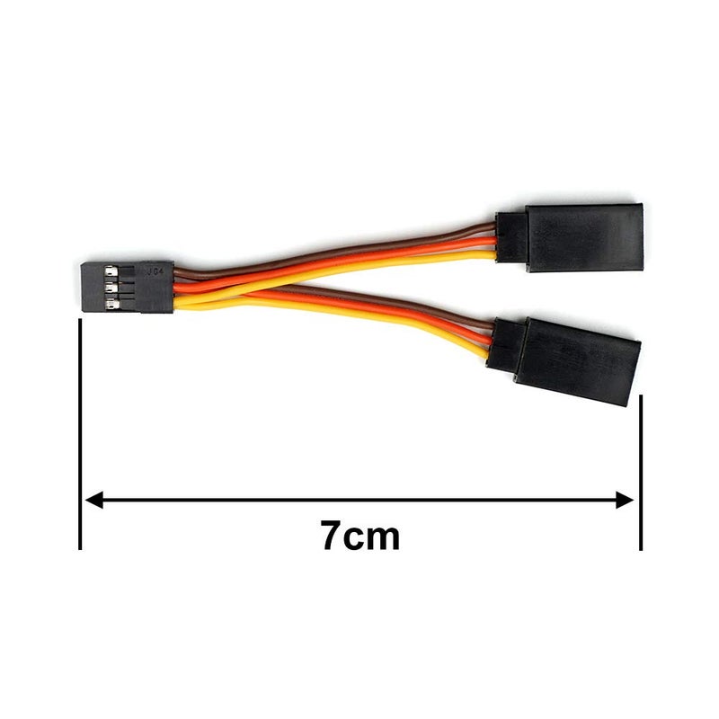 elechawk 5 Pcs JR/Futaba Style Servo 1 to 2 Y Harness Leads Splitter Cable Male to Female Extension Lead Wire for RC Models Airplane 7cm - Image 2